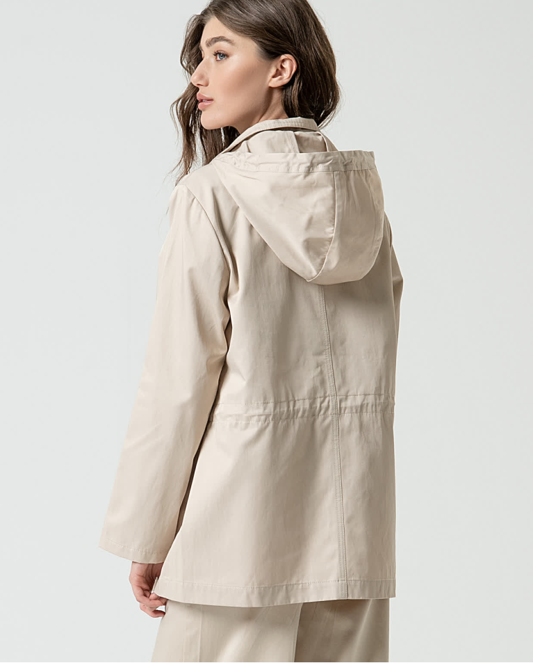 Surkana Parka Corta Con Capucha Piedra