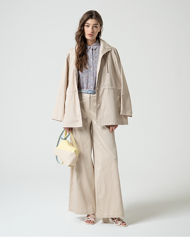 Surkana Parka Corta Con Capucha Piedra