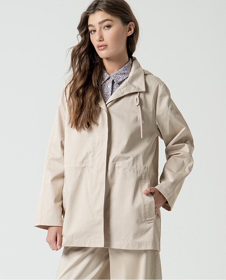 surkana Parka corta con capucha Piedra