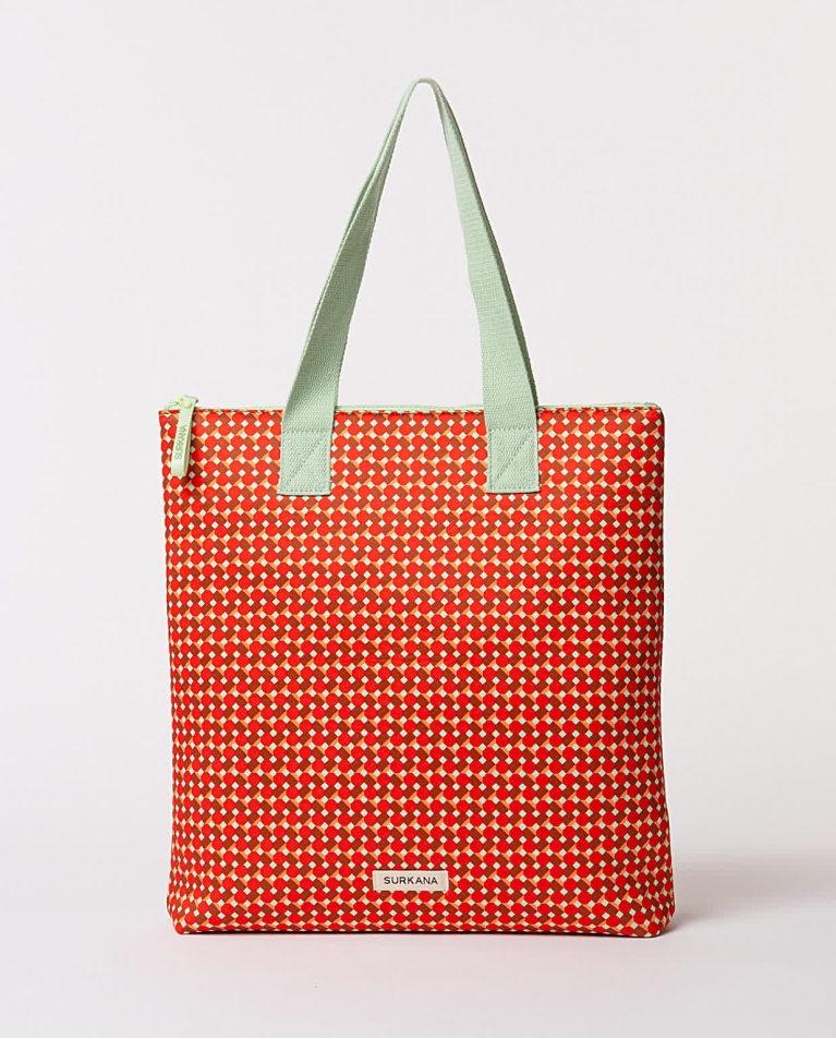 Surkana Shopper De Neopreno Estampado Rojo