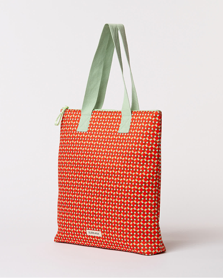 Surkana Shopper De Neopreno Estampado Rojo