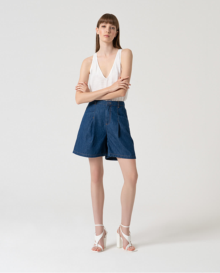 surkana Short denim algodón Azul