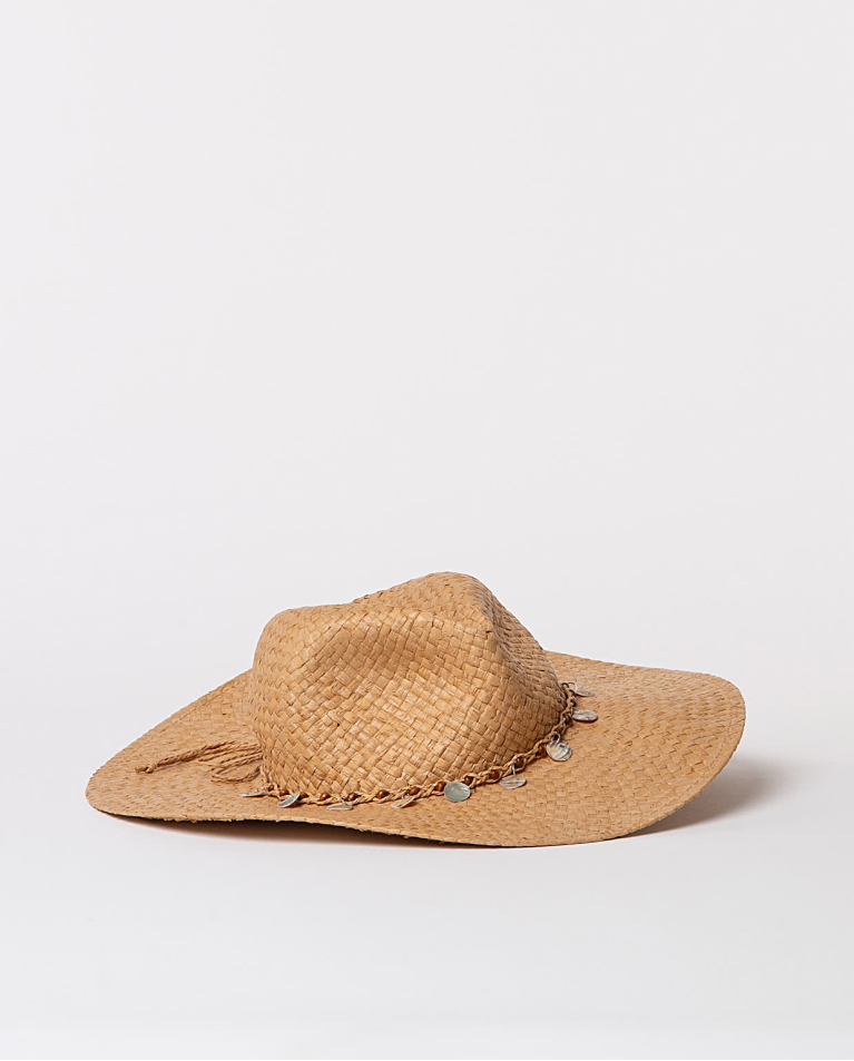 Surkana Sombrero Efecto Rafia Liso Beige