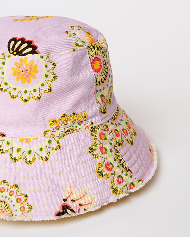 Surkana Sombrero Estampado Reversible Amarillo