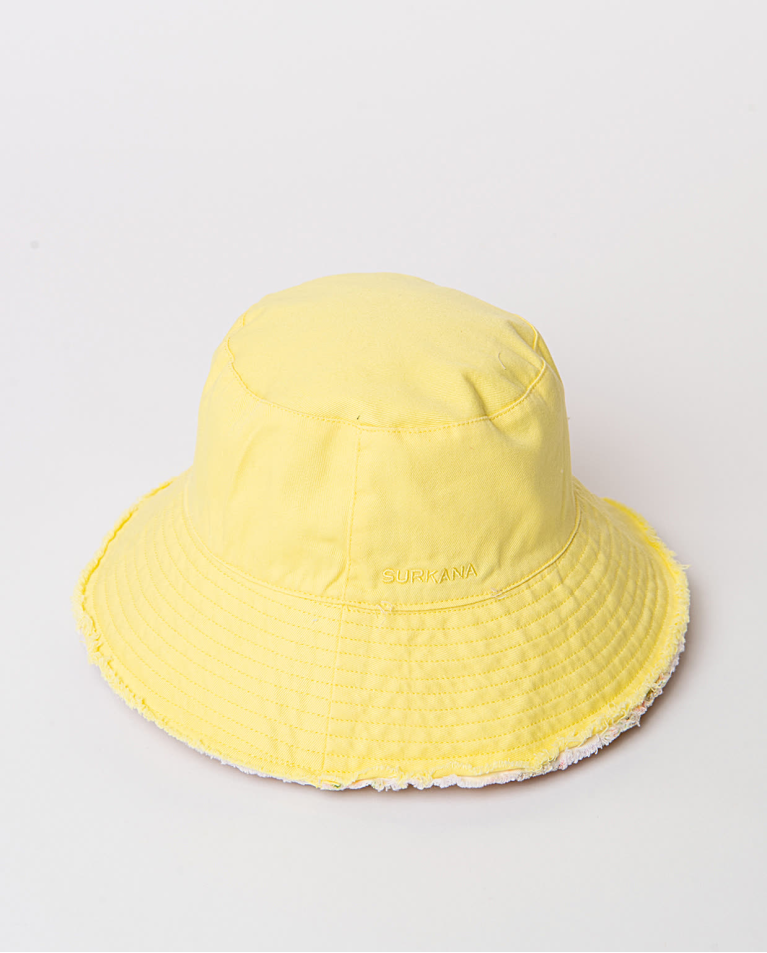 Surkana Sombrero Estampado Reversible Amarillo
