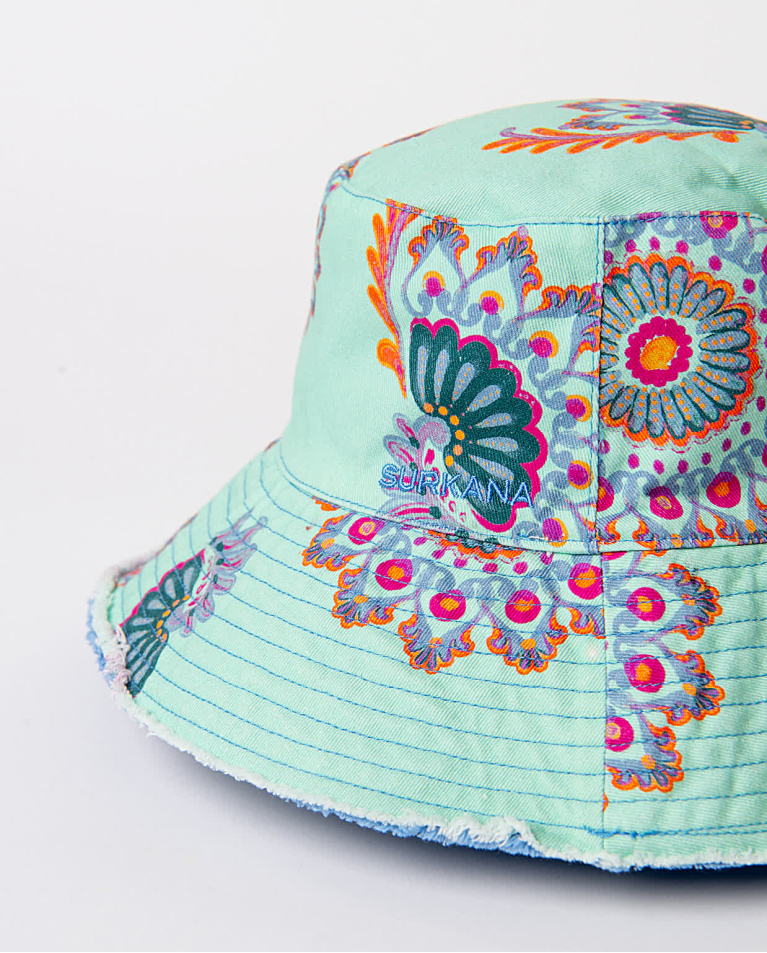 Surkana Sombrero Estampado Reversible Azul