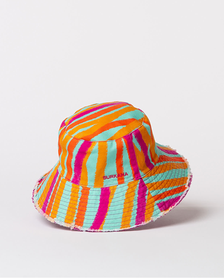 Surkana Sombrero Estampado Reversible Fucsia