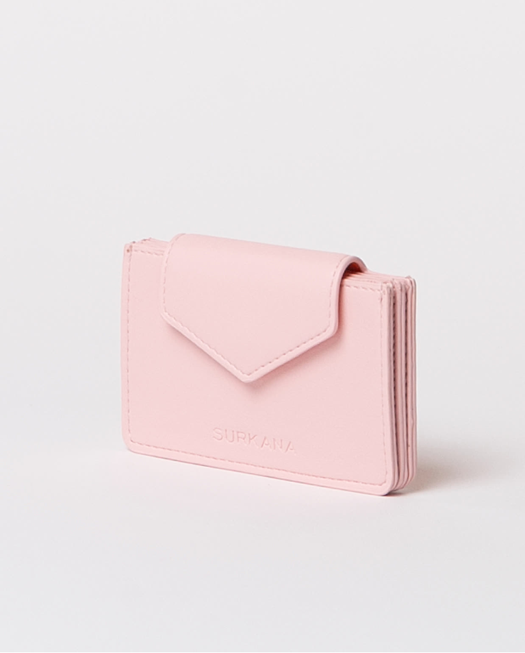 Surkana Tarjetero Sobre Con Solapa Liso Rosa