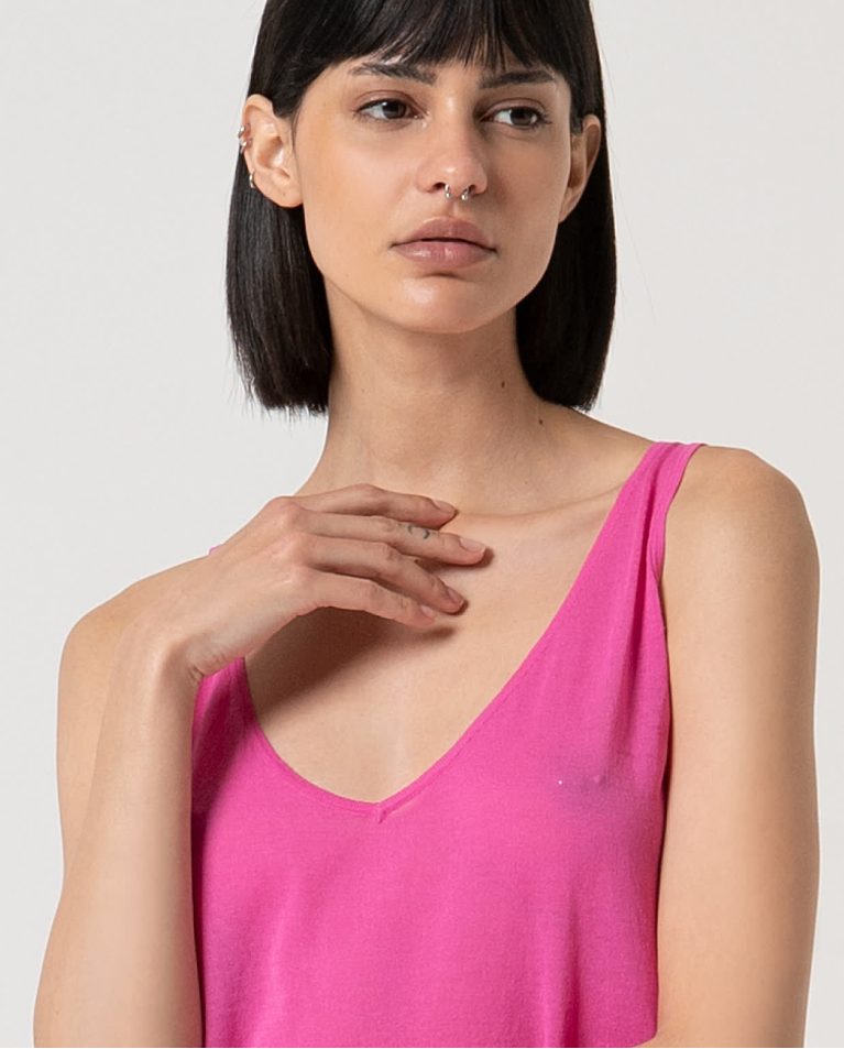 Surkana Top Básico Tirantes Algodón Rosa