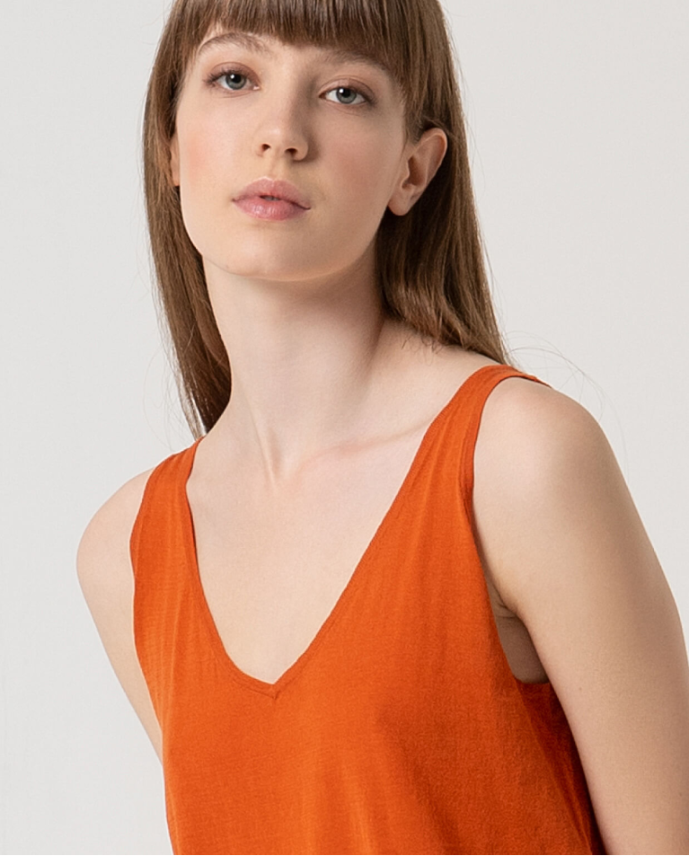 Surkana Top Básico Tirantes Algodón Teja