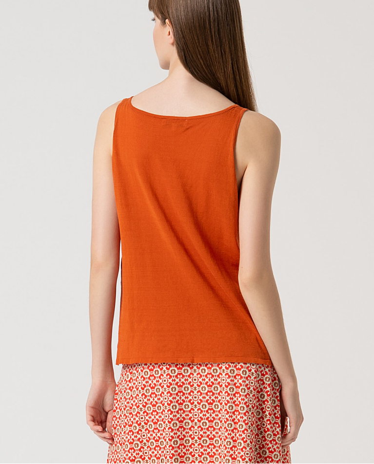 Surkana Top Básico Tirantes Algodón Teja