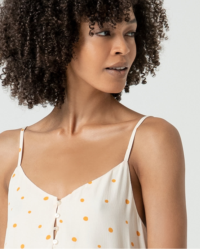 Surkana Top De Tirantes Con Lunares Beige