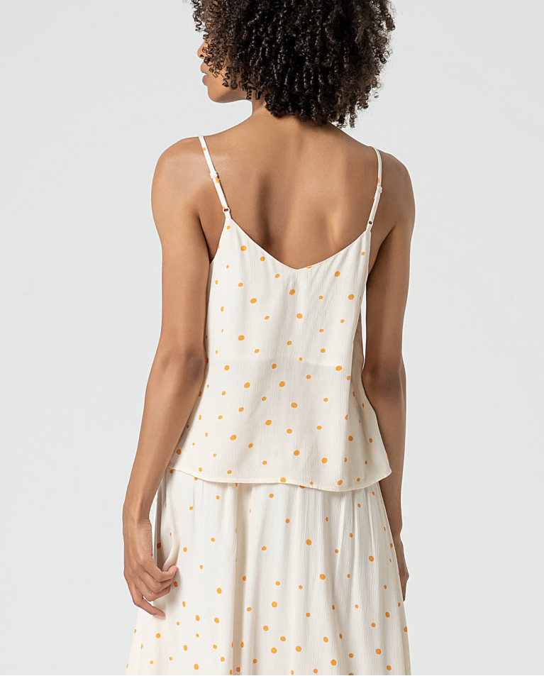 Surkana Top De Tirantes Con Lunares Beige