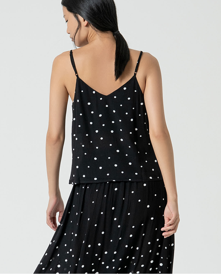 Surkana Top De Tirantes Con Lunares Negro