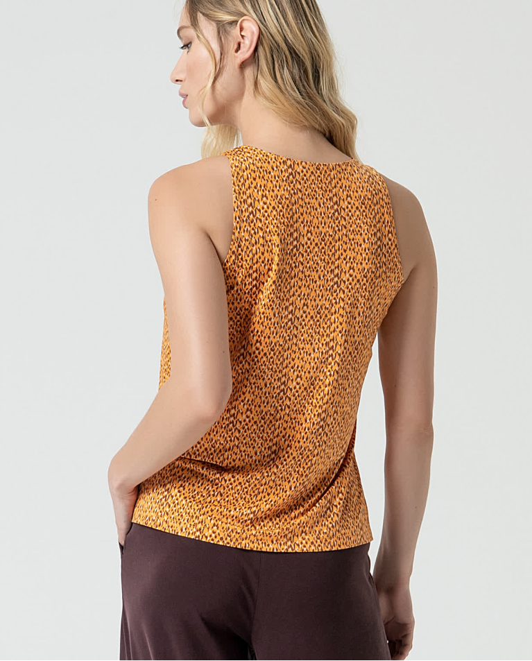 Surkana Top Elástico Sin Mangas Estampado Amarillo