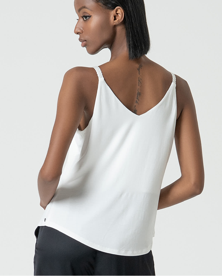 Surkana Top Tirantes Bamboo Con Fornitura Blanco