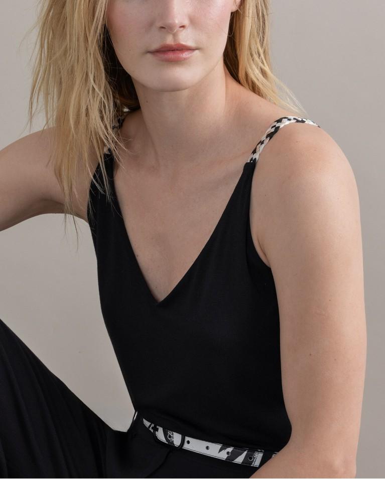 Surkana Top Tirantes Bamboo Con Fornitura Negro