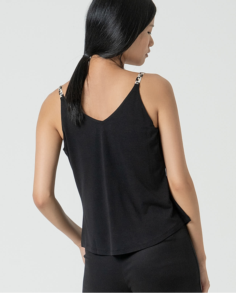 Surkana Top Tirantes Bamboo Con Fornitura Negro