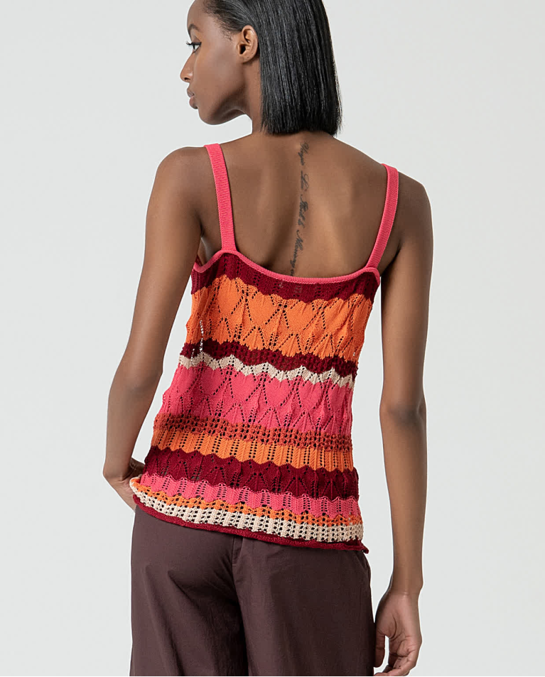 Surkana Top Tirantes De Crochet Fucsia