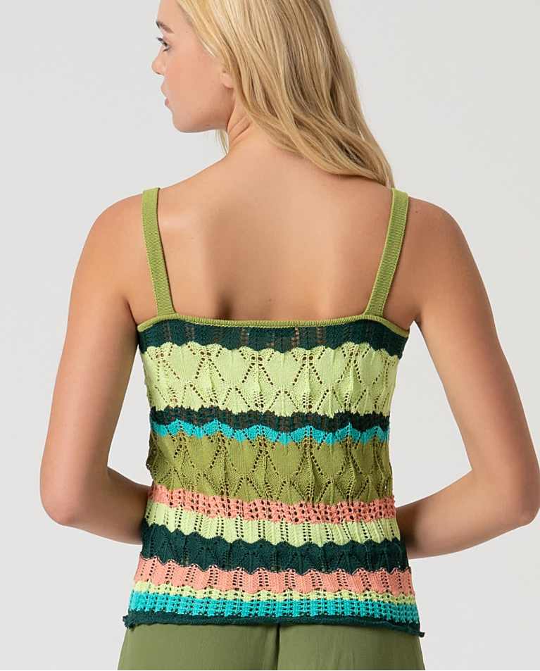 Surkana Top Tirantes De Crochet Verde