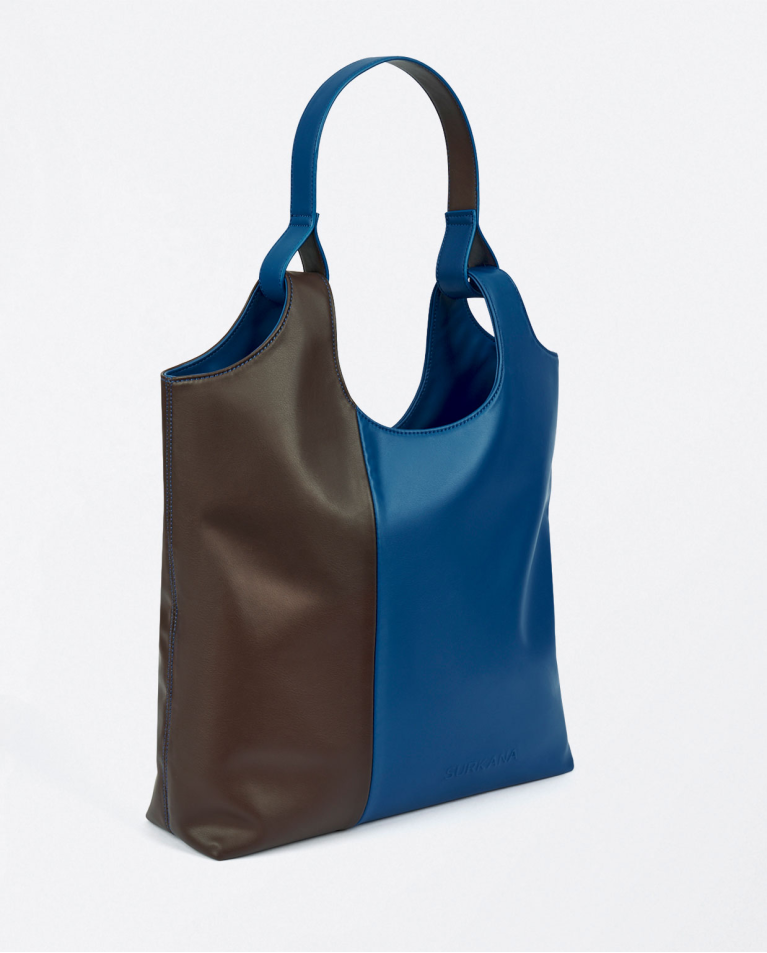 Surkana Tote Bag De Piel Vegana Bicolor Azul