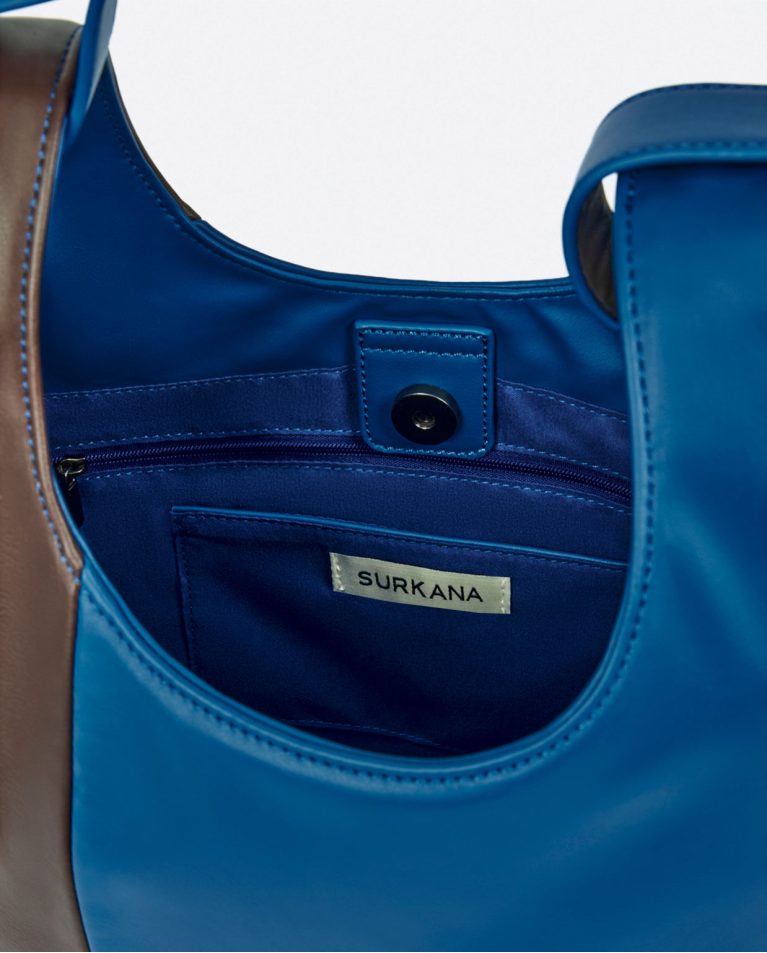 Surkana Tote Bag De Piel Vegana Bicolor Azul