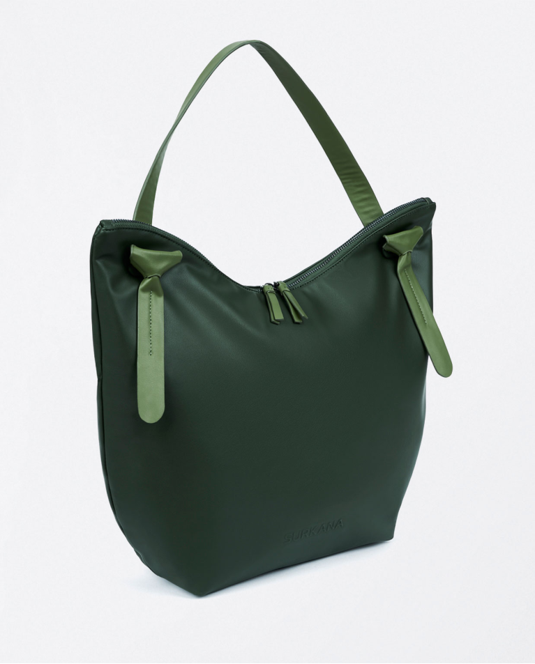 surkana Tote bag de piel vegana Kaki