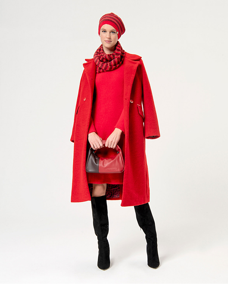 Surkana Vestido Corto Elástico Cepillado Rojo