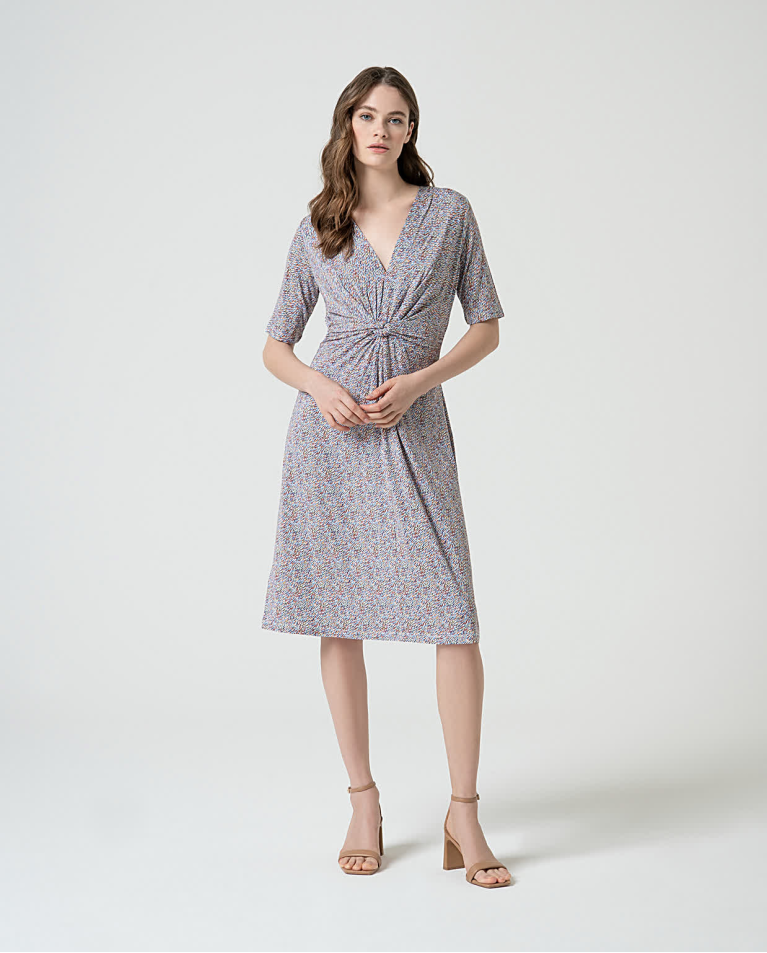 surkana Vestido corto elástico estampado Azul