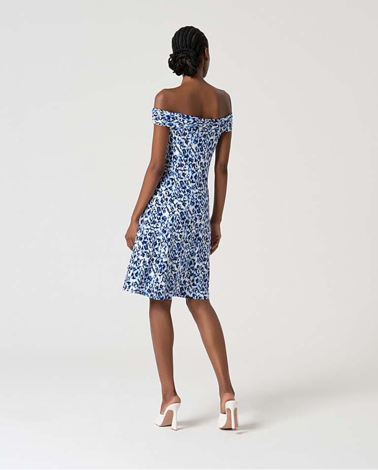 Surkana Vestido Corto Elástico Viscosa Bamboo Azul