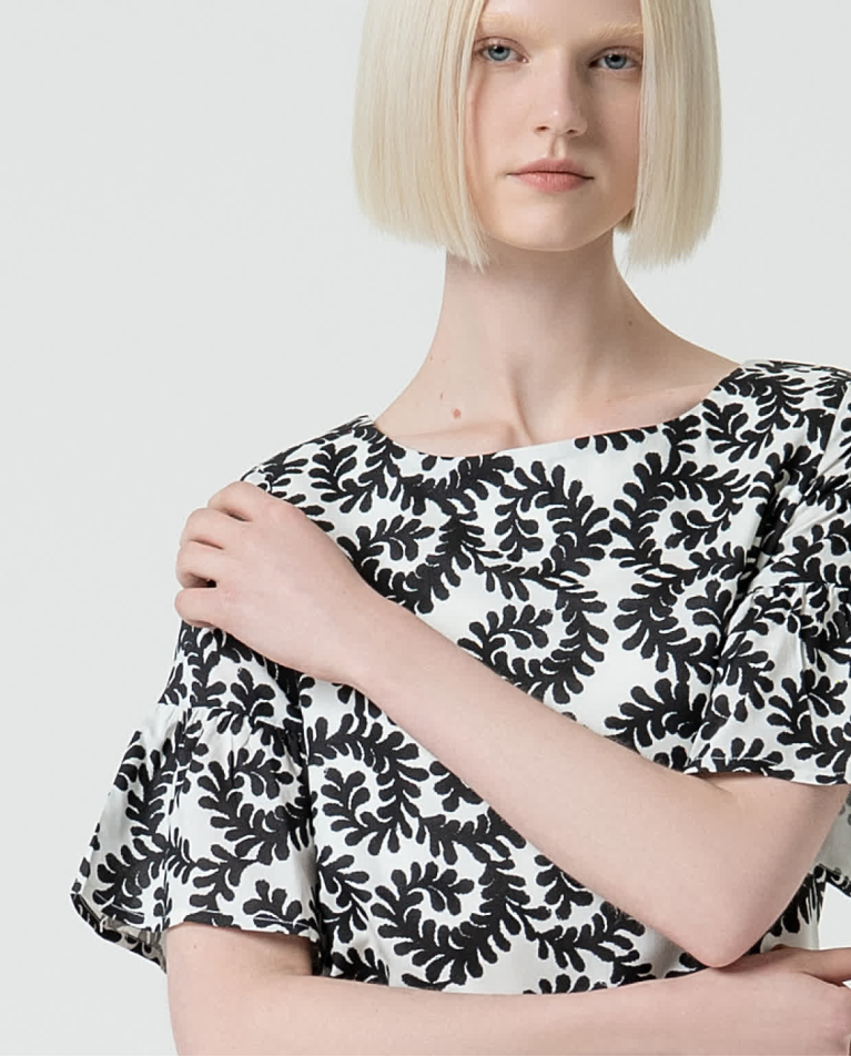 Surkana Vestido Corto Y Recto Estampado Blanco