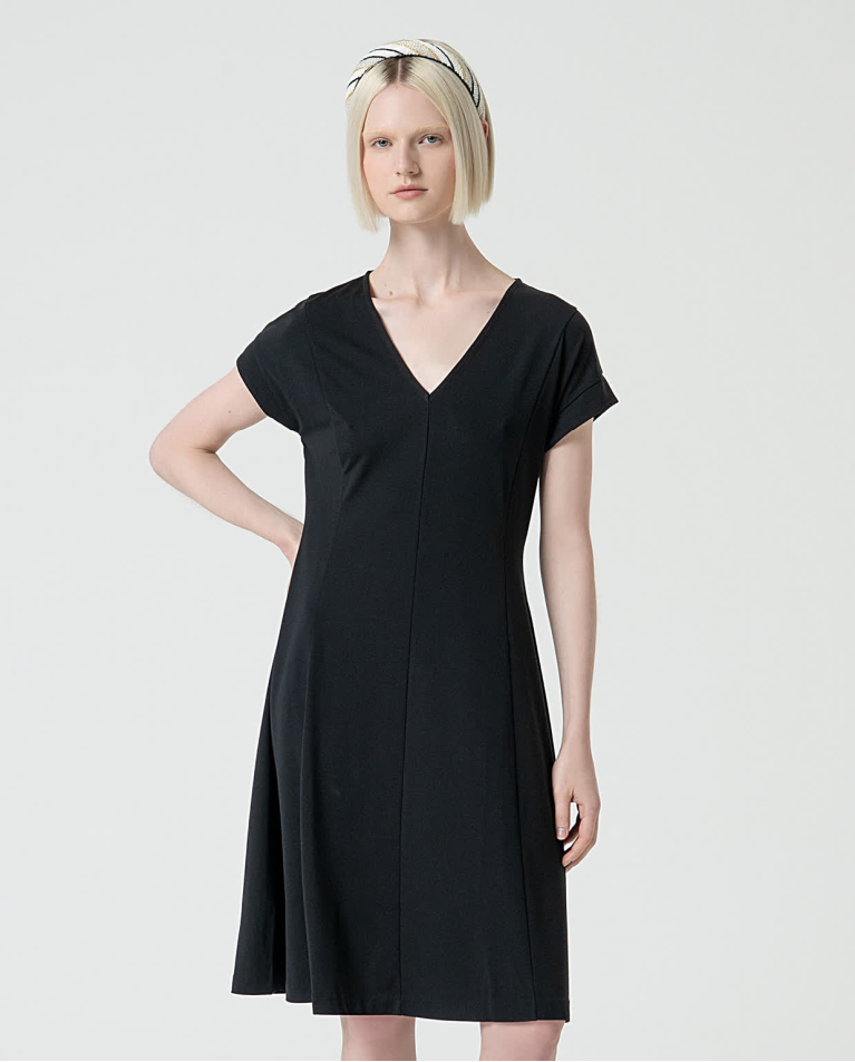 surkana Vestido elástico básico liso Negro