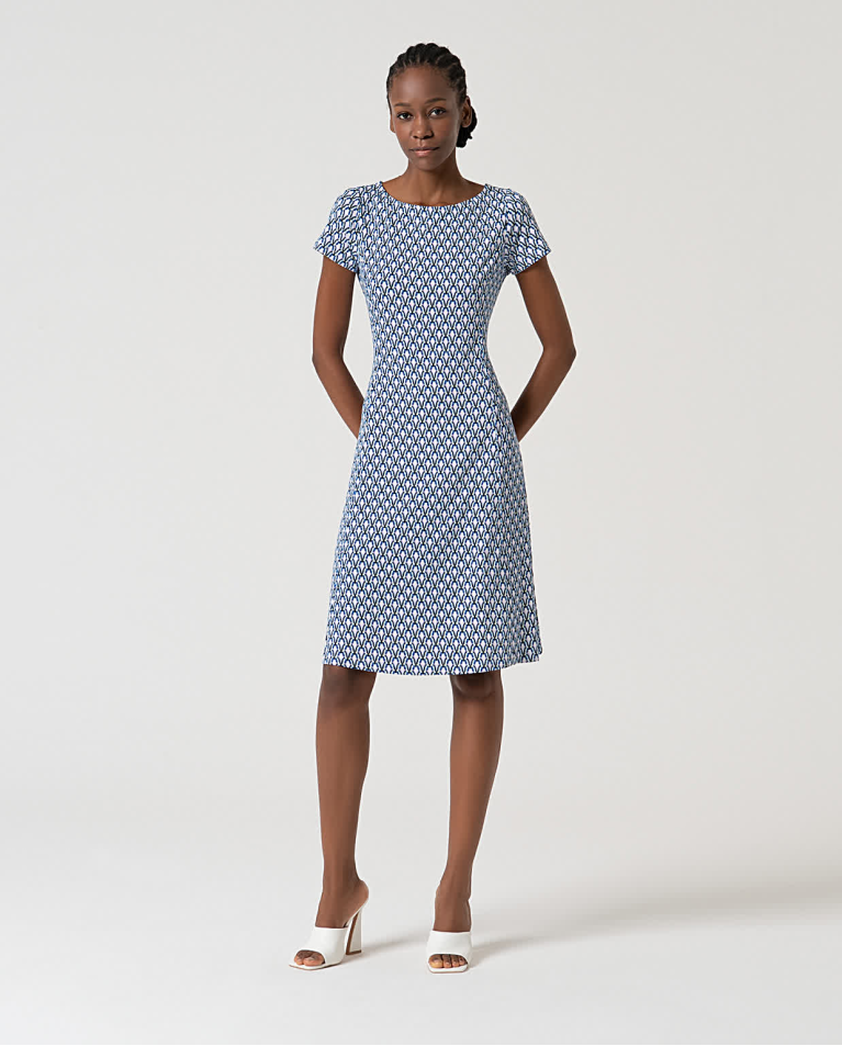 surkana Vestido elástico corto estampado Azul