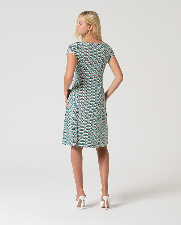 Surkana Vestido Elástico Corto Estampado Verde