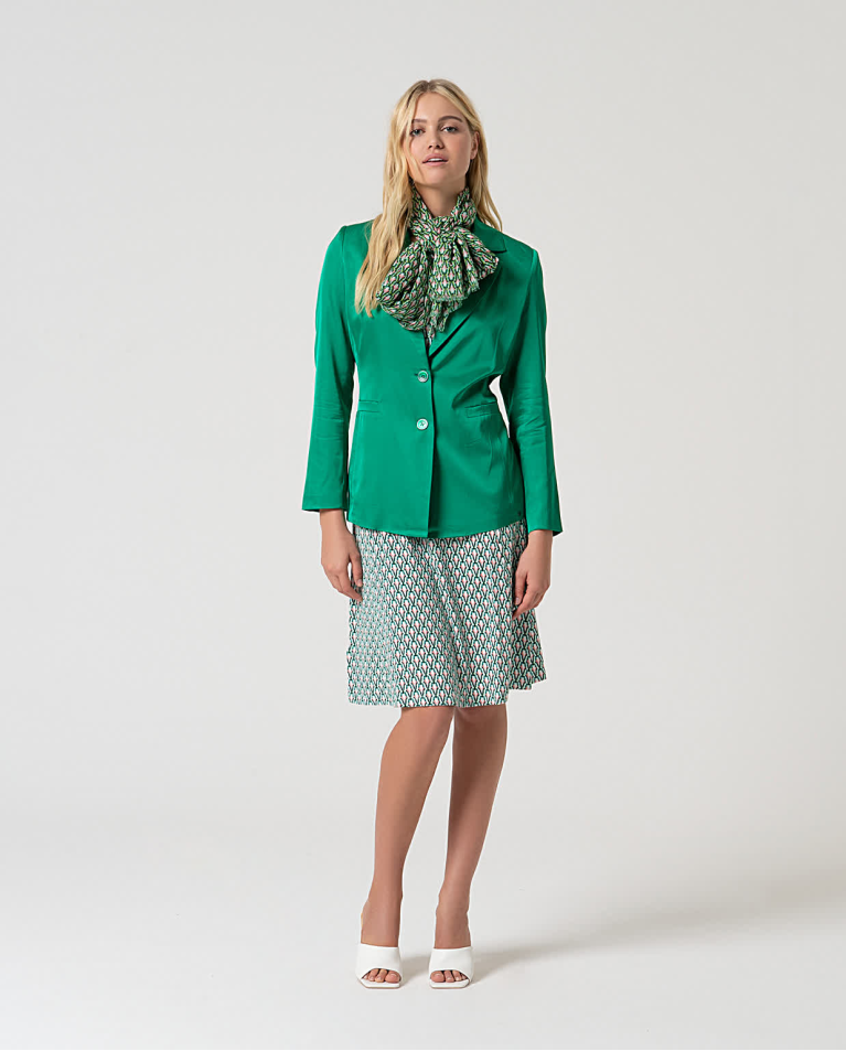 Surkana Vestido Elástico Corto Estampado Verde