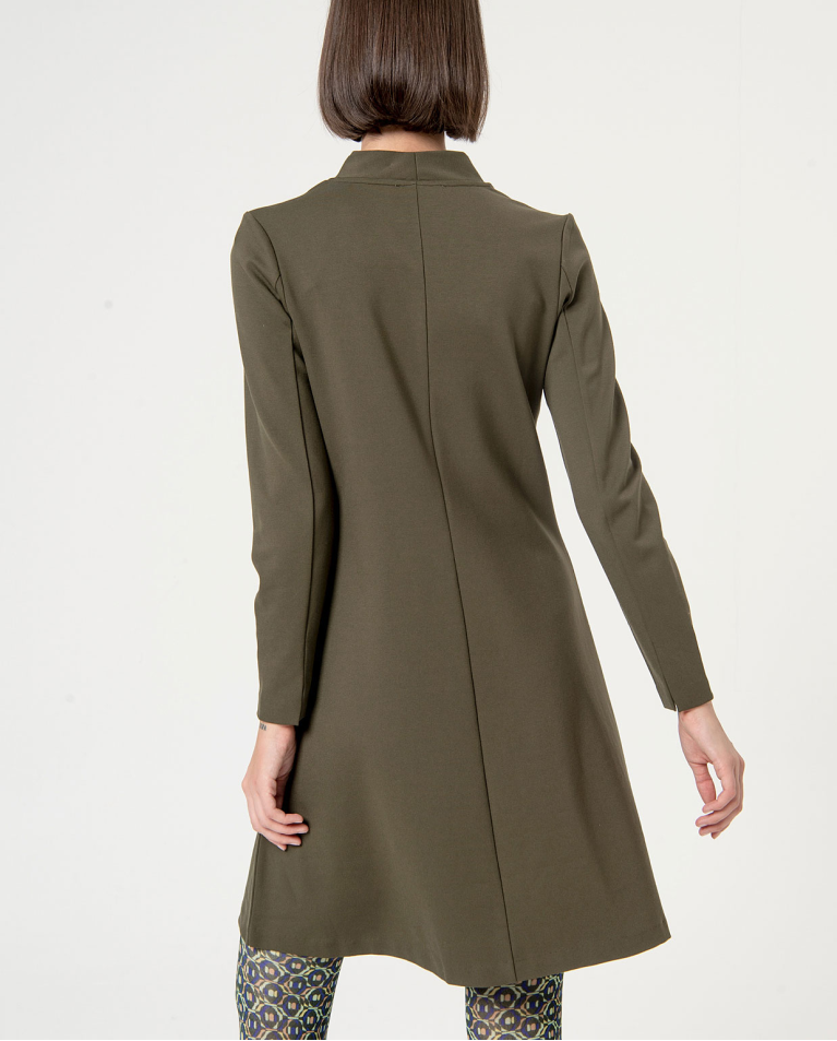 Surkana Vestido Elástico Recto Y Corto Kaki