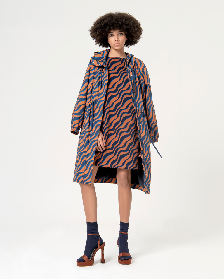 Surkana Vestido Jacquard Recto Y Elástico Marrón