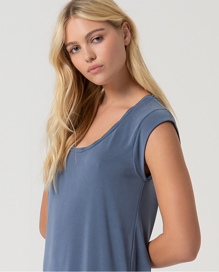 Surkana Vestido Largo Elástico Recto Indigo