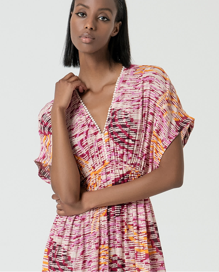 Surkana Vestido Largo Fluido Estampado Multi