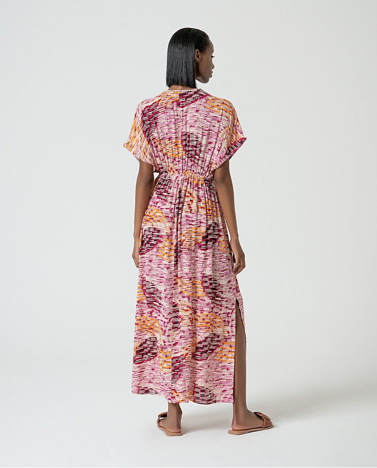 Surkana Vestido Largo Fluido Estampado Multi