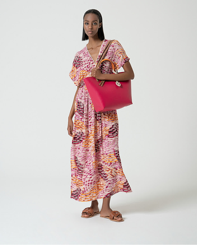 Surkana Vestido Largo Fluido Estampado Multi