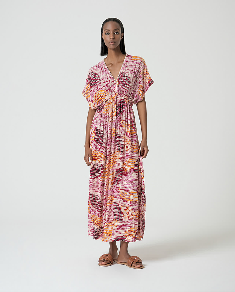 surkana Vestido largo fluido estampado Multi