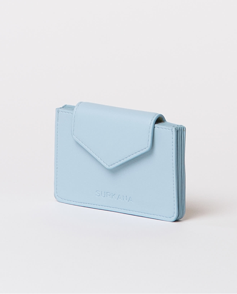 Surkana Tarjetero Sobre Con Solapa Liso Azul Celeste