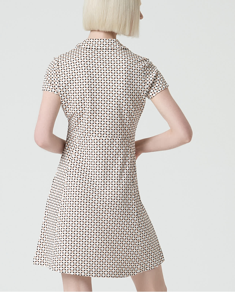 Surkana Vestido Corto Elástico Camisero Blanco Roto