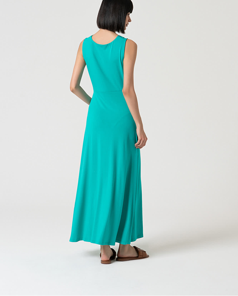 Surkana Vestido Elástico Con Nudo Delantero Esmeralda