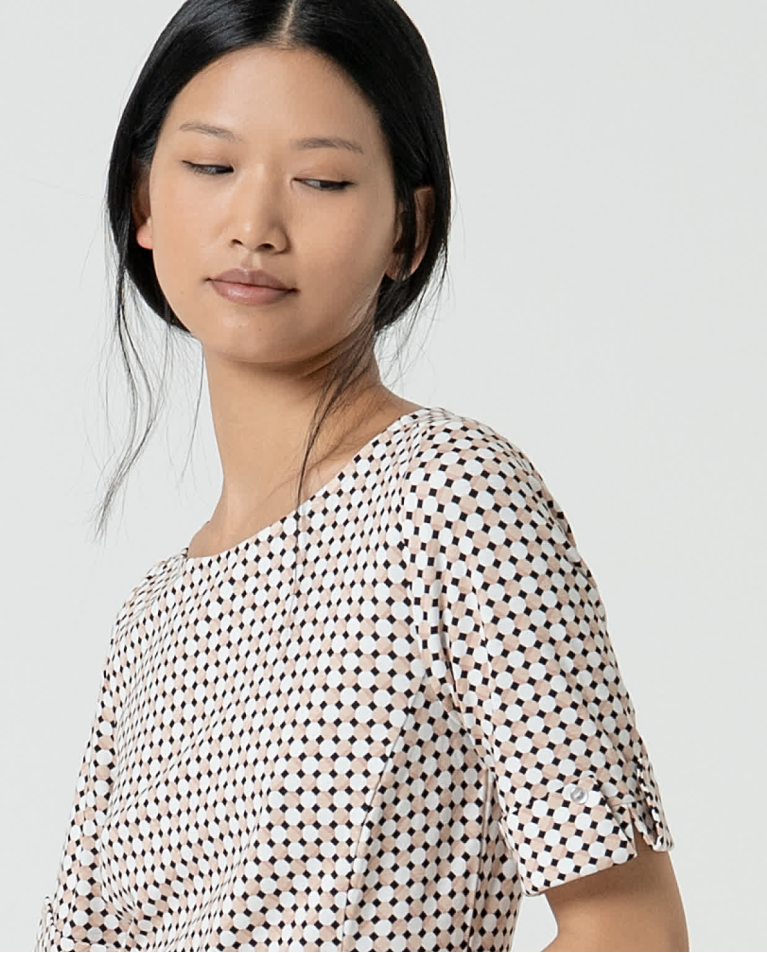 Surkana Vestido Midi Elástico Estampado Blanco Roto