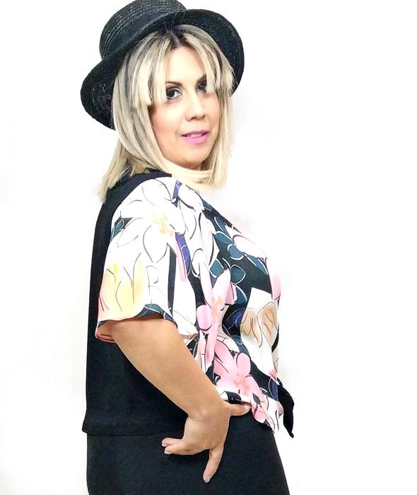 Susana Escribano Blusa Combinada Dos Colores. Rebajas Tallas Grandes