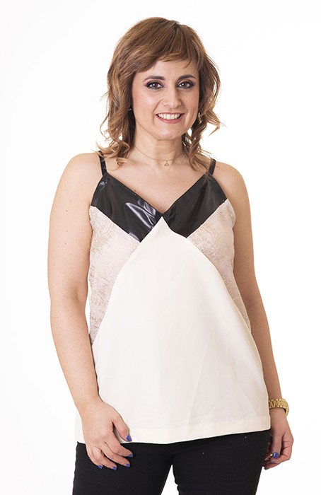 susana escribano Blusita lencera ancha. Tirantes ajustables