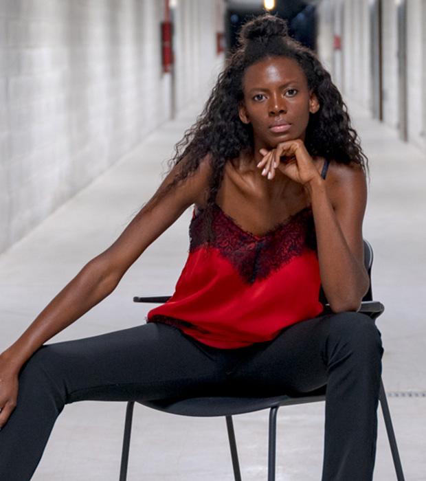 Susana Escribano Blusita Lencera Rojo. Rebajas Moda Mujer