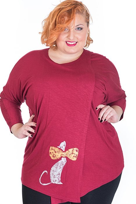 Susana Escribano Camiseta Asimetrica En Manga Larga